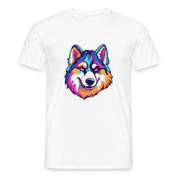 Husky-Hunderassen-Karikatur Kawaii-Illustration - Männer T-Shirt - Weiß - Vorne - AI Model Male 178 dark (178cm)