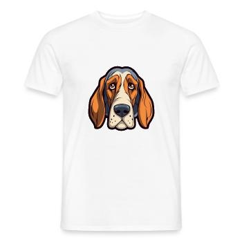 Chien de chasse polonais race dessin animé Kawaii illustration - T-shirt homme - blanc - Devant - AI Model Male 178 dark (178cm)