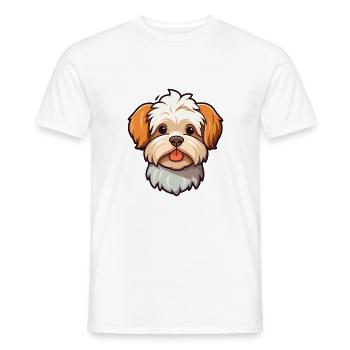Bichon Yorkie Hunderasse Cartoon Kawaii Illustratio - Männer T-Shirt - Weiß - Vorne - AI Model Male 178 dark (178cm)