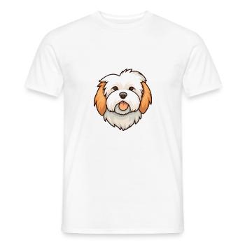 Coton De Tuléar Race De Chien Cartoon Kawaii Illustrat - T-shirt homme - blanc - Devant - AI Model Male 178 dark (178cm)