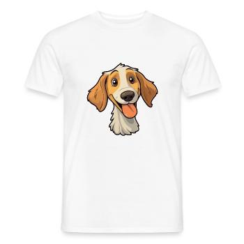 Cesky Fousek Chien Race Cartoon Kawaii Illustration - T-shirt homme - blanc - Devant - AI Model Male 178 dark (178cm)