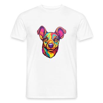 Ratonero Murciano race de chien dessin animé kawaii illustr - T-shirt homme - blanc - Devant - AI Model Male 178 dark (178cm)