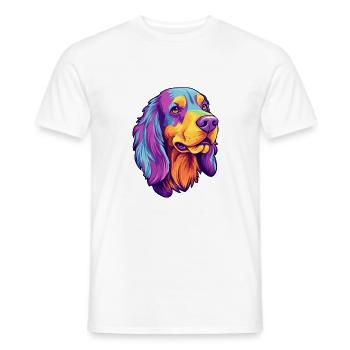 Chien de chasse polonais race Cartoon Kawaii Illustrati - T-shirt homme - blanc - Devant - AI Model Male 178 dark (178cm)