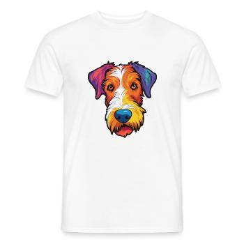 Draht Foxterrier Hunderasse Cartoon Kawaii Illustra - Männer T-Shirt - Weiß - Vorne - AI Model Male 178 dark (178cm)