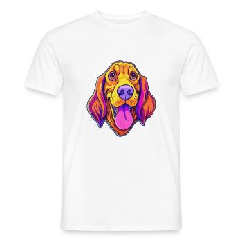 Jugoslawischer Jagdhund Rasse Cartoon Kawaii Illustration - Männer T-Shirt - Weiß - Vorne - AI Model Male 178 dark (178cm)