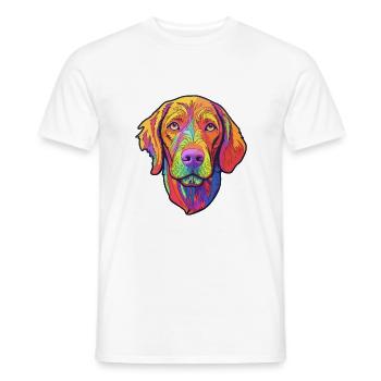Vizsla à poil dur chien race dessin animé kawaii Illustr - T-shirt homme - blanc - Devant - AI Model Male 178 dark (178cm)