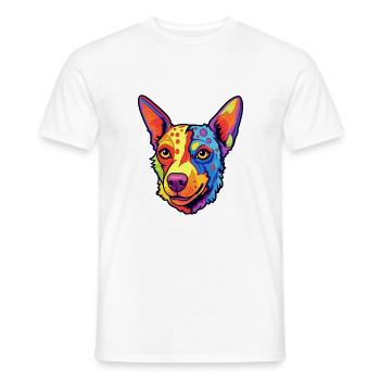 St Miguel Cattle Dog Rasse Cartoon Kawaii Illustra - Männer T-Shirt - Weiß - Vorne - AI Model Male 178 dark (178cm)