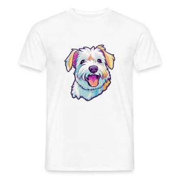 Anglais Terrier Blanc Chien Race Dessin Animé Kawaii Ill - T-shirt homme - blanc - Devant - AI Model Male 178 dark (178cm)