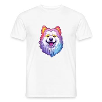 Chien esquimau canadien race Cartoon Kawaii Illustrat - T-shirt homme - blanc - Devant - AI Model Male 178 dark (178cm)