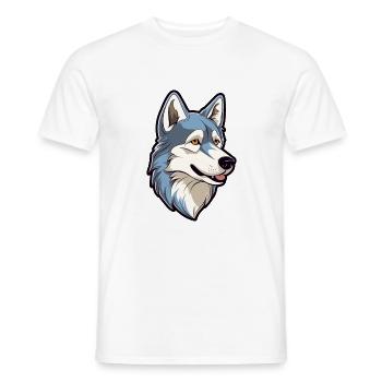 Westsibirische Laika-Hunderasse Karikatur Kawaii Abb. - Männer T-Shirt - Weiß - Vorne - AI Model Male 178 dark (178cm)