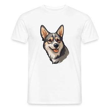 Swedish Vallhund Dog Breed Cartoon Kawaii Illustra - Men's T-Shirt - white - Front - AI Model Male 178 dark (178cm)