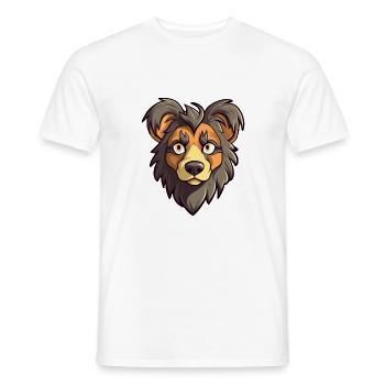 Taigan Dog Breed Cartoon Kawaii Illustration - Men's T-Shirt - white - Front - AI Model Male 178 dark (178cm)