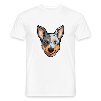 St Miguel Cattle Dog Rasse Cartoon Kawaii Illustra - Männer T-Shirt - Weiß - Vorne - AI Model Male 178 dark (178cm)