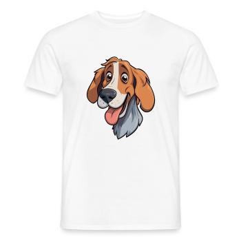 Slovensky Kopov Dog Breed Cartoon Kawaii Illustrat - Men's T-Shirt - white - Front - AI Model Male 178 dark (178cm)