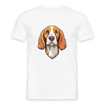 Slovensky Cuvac race de chien dessin animé kawaii illustrat - T-shirt homme - blanc - Devant - AI Model Male 178 dark (178cm)