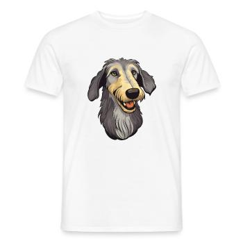 Scottish Deerhound Hunderasse Cartoon Kawaii Illust - Männer T-Shirt - Weiß - Vorne - AI Model Male 178 dark (178cm)