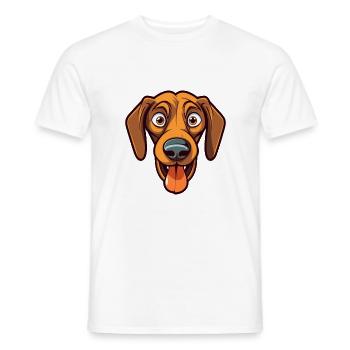 Ratonero Valenciano race de chien dessin animé kawaii illus - T-shirt homme - blanc - Devant - AI Model Male 178 dark (178cm)