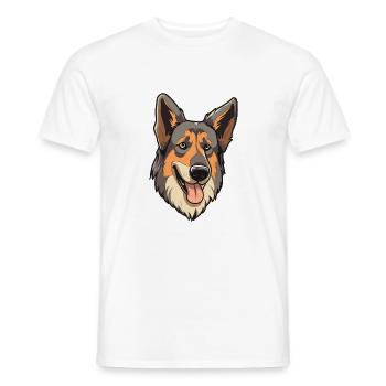 Race de chien de berger d’Europe de l’Est Cartoon Kawaii Il - T-shirt homme - blanc - Devant - AI Model Male 178 dark (178cm)