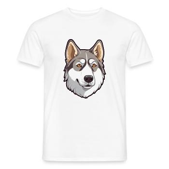 Labrador canadien Husky chien race Cartoon Kawaii I - T-shirt homme - blanc - Devant - AI Model Male 178 dark (178cm)