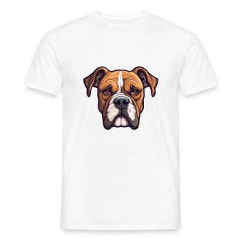 Bull Boxer Hund Rasse Cartoon Kawaii Illustration - Männer T-Shirt - Weiß - Vorne - AI Model Male 178 dark (178cm)