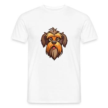 Griffon Belge Chien Race Cartoon Kawaii Illustrat - T-shirt homme - blanc - Devant - AI Model Male 178 dark (178cm)