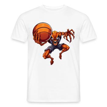 Araignée de basket-ball - T-shirt homme - blanc - Devant - AI Model Male 178 dark (178cm)