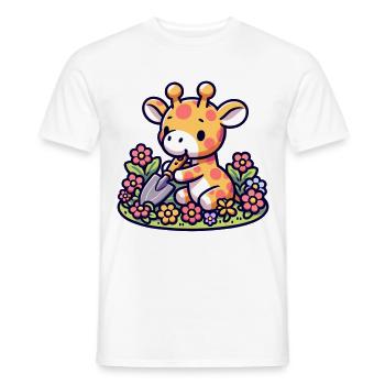 Girafe jardinage Tall Tales jardinier Tee - T-shirt homme - blanc - Devant - AI Model Male 178 dark (178cm)