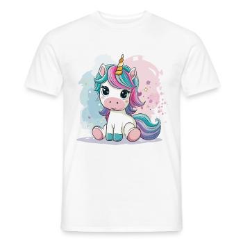 Licorne Mignon Mignon Bébé Enfants Licornes Dessin Animé - T-shirt homme - blanc - Devant - AI Model Male 178 dark (178cm)