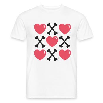 Valentines Tag Herzen und Knochen - Männer T-Shirt - Weiß - Vorne - AI Model Male 178 dark (178cm)