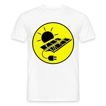 Symbole de l’installation photovoltaïque Énergie solaire - T-shirt homme - blanc - Devant - AI Model Male 178 dark (178cm)