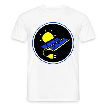 Symbole du système photovoltaïque énergie solaire - T-shirt homme - blanc - Devant - AI Model Male 178 dark (178cm)