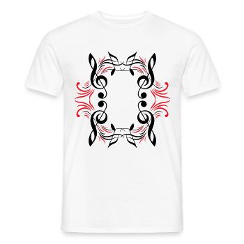 Partitions musicales - T-shirt homme - blanc - Devant - AI Model Male 178 dark (178cm)
