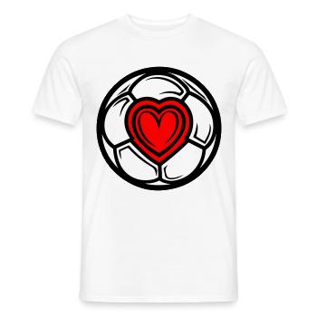 Soccer Heart Love - Men's T-Shirt - white - Front - AI Model Male 178 dark (178cm)