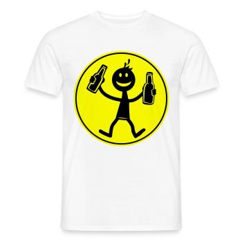 Drinking Beer - Men's T-Shirt - white - Front - AI Model Male 178 dark (178cm)