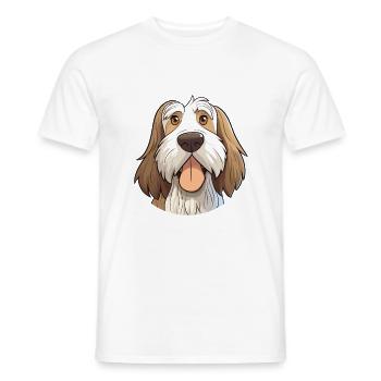 Spinone Italiano Dog Breed Watercolor Cartoon Kawa - Men's T-Shirt - white - Front - AI Model Male 178 dark (178cm)