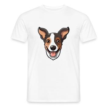 Rat Terrier Dog Breed Watercolor Cartoon Kawaii Cl - Men's T-Shirt - white - Front - AI Model Male 178 dark (178cm)