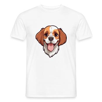 Bretagne chien race aquarelle dessin animé Kawaii Clipa - T-shirt homme - blanc - Devant - AI Model Male 178 dark (178cm)