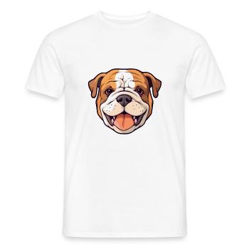 Bulldogge Hund Rasse Aquarell Karikatur Kawaii Clipar - Männer T-Shirt - Weiß - Vorne - AI Model Male 178 dark (178cm)