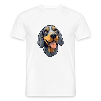 Bluetick Coonhound chien race aquarelle dessin animé Ka - T-shirt homme - blanc - Devant - AI Model Male 178 dark (178cm)