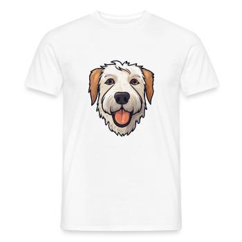 Soft Coated Wheaten Terrier Dog Breed Watercolor C - Men's T-Shirt - white - Front - AI Model Male 178 dark (178cm)