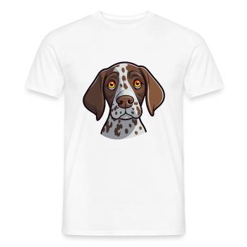 Chien d’arrêt allemand à poil court race aquarelle Ca - T-shirt homme - blanc - Devant - AI Model Male 178 dark (178cm)