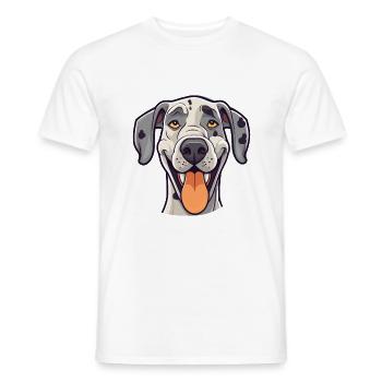 Deutsche Dogge Hunderasse Aquarell Karikatur Kawaii Cli - Männer T-Shirt - Weiß - Vorne - AI Model Male 178 dark (178cm)
