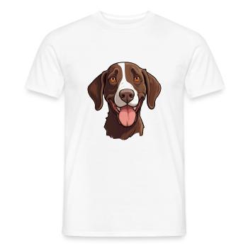 Chien d’arrêt allemand à poil court race aquarelle Ca - T-shirt homme - blanc - Devant - AI Model Male 178 dark (178cm)