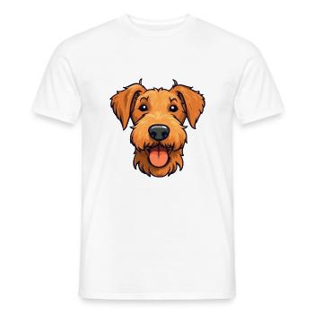 Irish Terrier Dog Breed Watercolor Cartoon Kawaii - Men's T-Shirt - white - Front - AI Model Male 178 dark (178cm)
