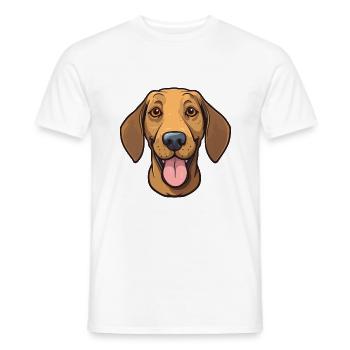 Plott Hund Hund Rasse Aquarell Karikatur Kawaii Cl - Männer T-Shirt - Weiß - Vorne - AI Model Male 178 dark (178cm)