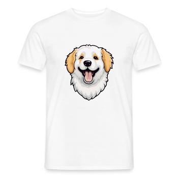 Kuvaszok chien race aquarelle dessin animé Kawaii Clipa - T-shirt homme - blanc - Devant - AI Model Male 178 dark (178cm)
