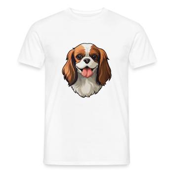 Anglais Toy Spaniel Chien Race Aquarelle Dessin Animé K - T-shirt homme - blanc - Devant - AI Model Male 178 dark (178cm)