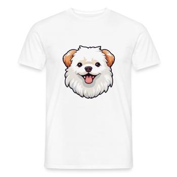 Jouet russe chien race aquarelle dessin animé kawaii cl - T-shirt homme - blanc - Devant - AI Model Male 178 dark (178cm)