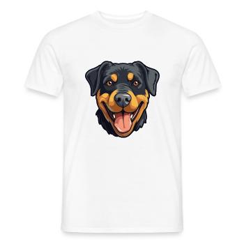 Rottweiler Hund Rasse Aquarell Karikatur Kawaii Cli - Männer T-Shirt - Weiß - Vorne - AI Model Male 178 dark (178cm)