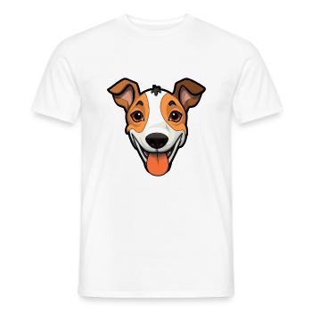 Glatte Foxterrier-Hunderasse Aquarell-Karikatur Ka - Männer T-Shirt - Weiß - Vorne - AI Model Male 178 dark (178cm)